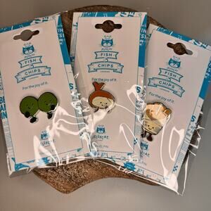 Jellycat London Fish & Chips Pins NEW Jellycat Fish Chips Peas FAST SHIP